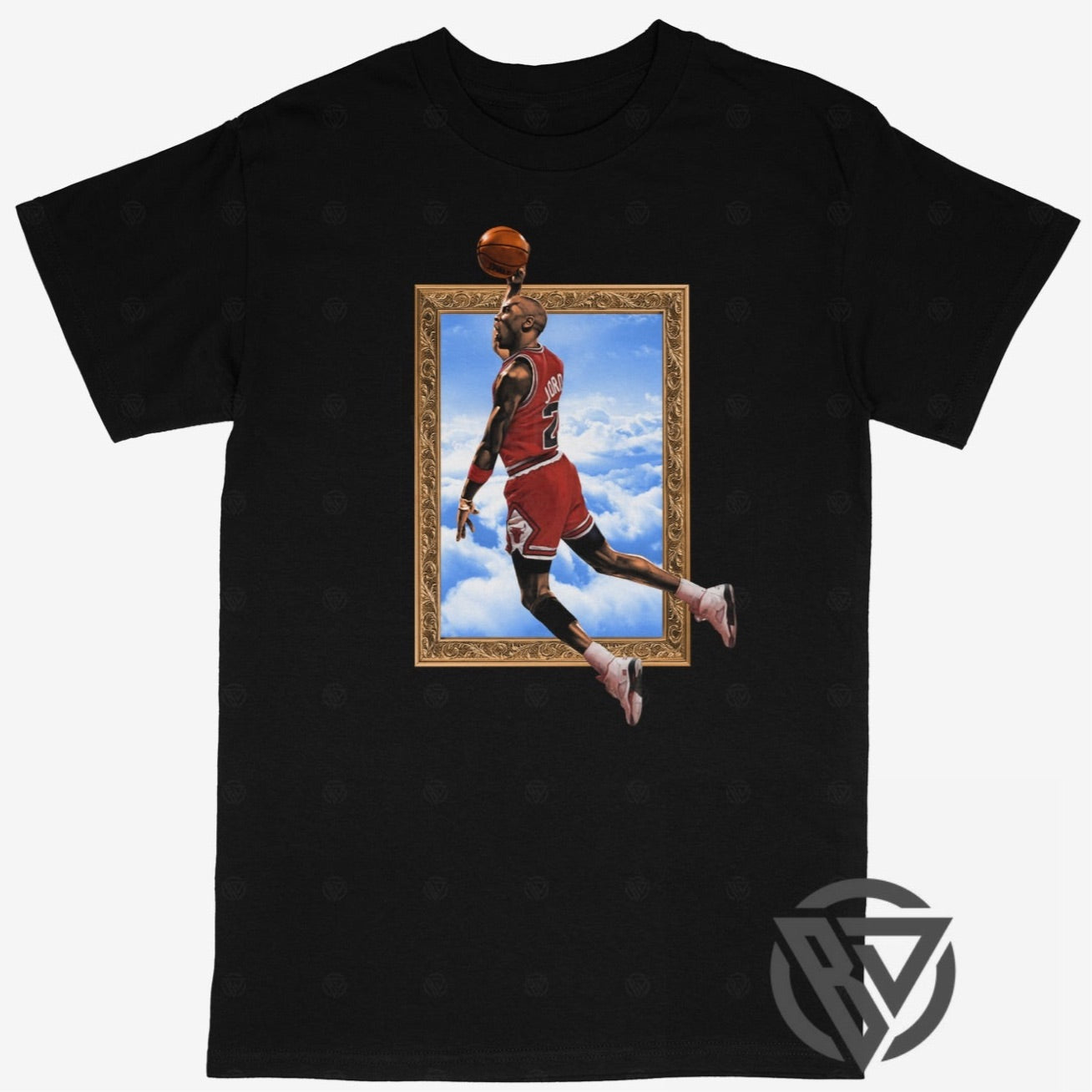 Jordan Tee Shirt Michael MJ Air Chicago Bulls NBA Basketball (Framed Art)