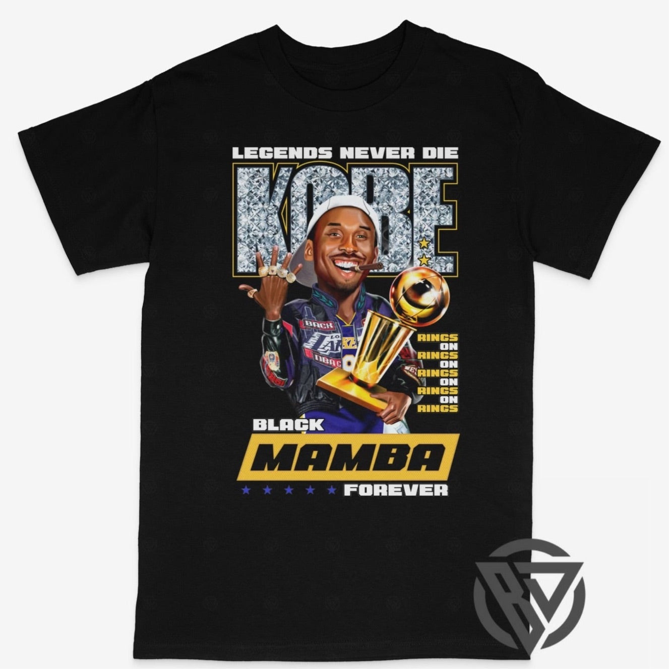 Black Mamba Tee Shirt Los Angeles Lakers NBA Basketball Champs Tribute ( BF )
