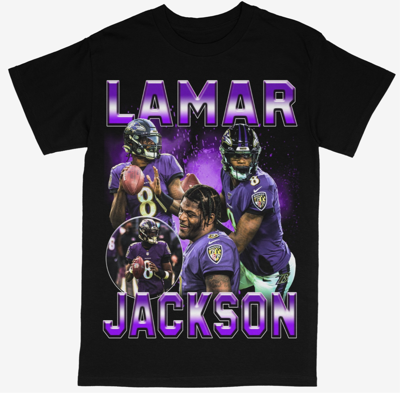 Lamar Jackson Tee Shirt Baltimore Ravens NFL Football