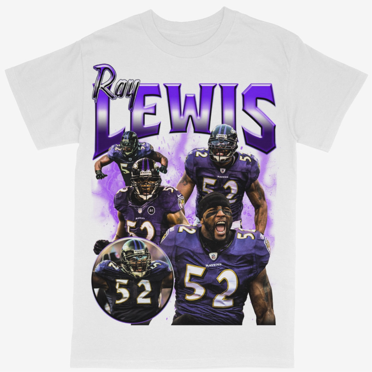 Ray Lewis Tee Shirt Baltimore Ravens NFL Football