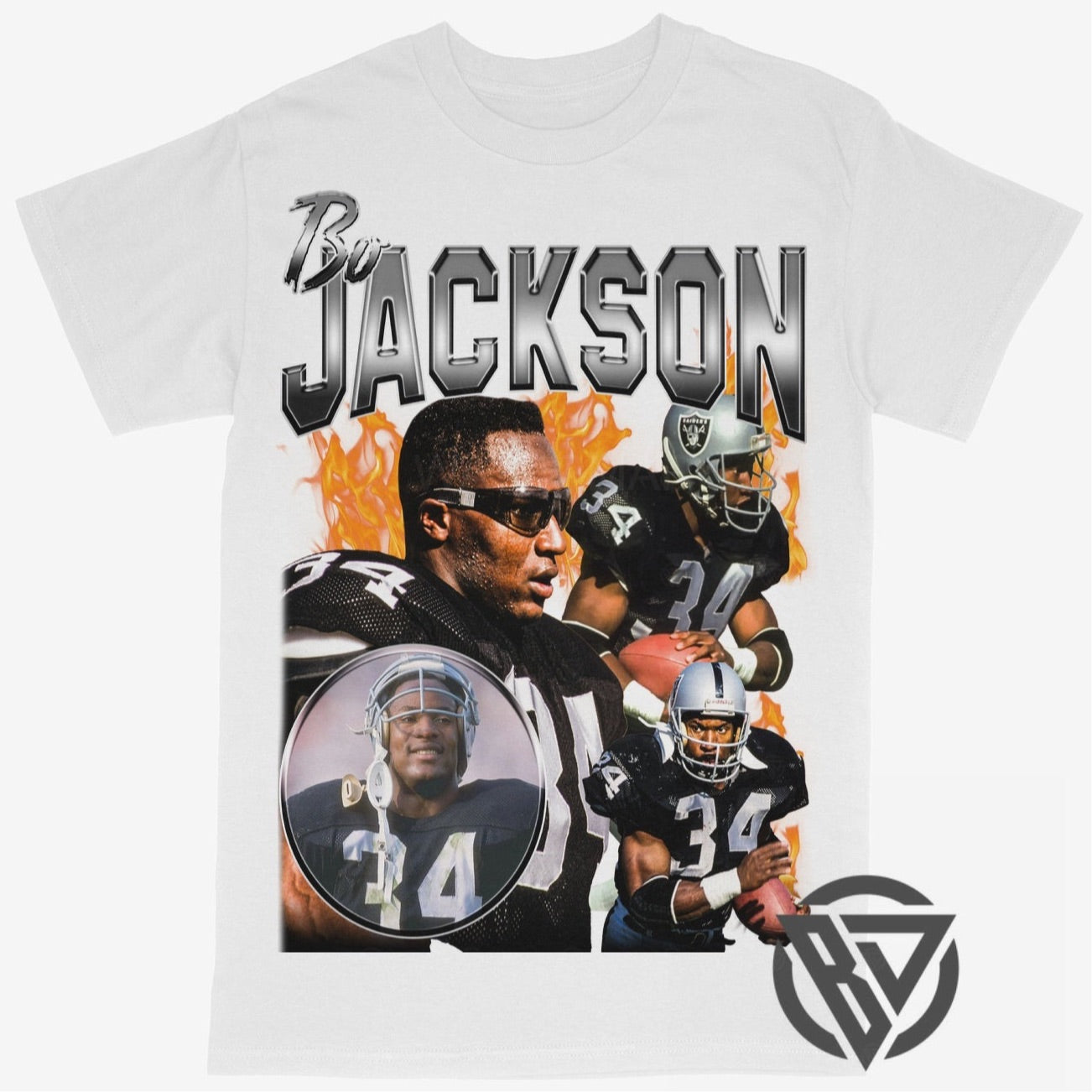 Bo Jackson Tee Shirt Oakland Las Vegas Raiders Football