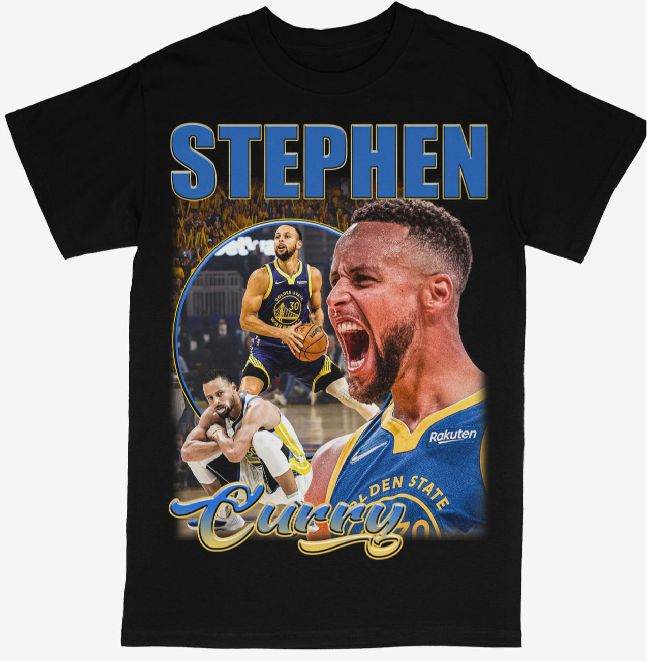 Stephen Curry Tee Shirt Golden State Warriors NBA Basketball Rap Style Steph