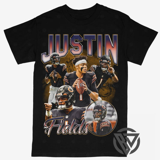 Justin Fields Tee Shirt Chicago Bears NFL Football