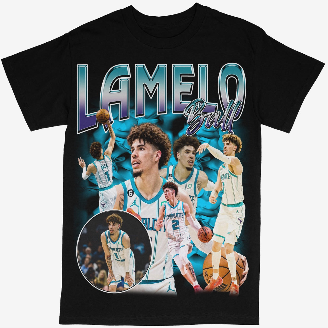 Lamelo Ball Tee Shirt Charlotte Hornets NBA Basketball (V2)