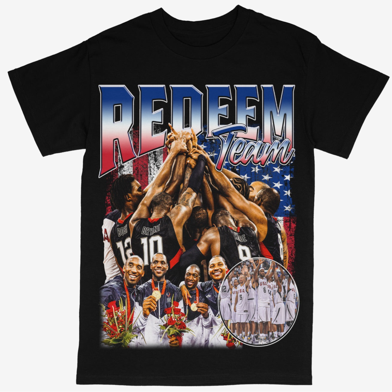 Redeem Team Tee Shirt USA  Lebron NBA Mens Basketball