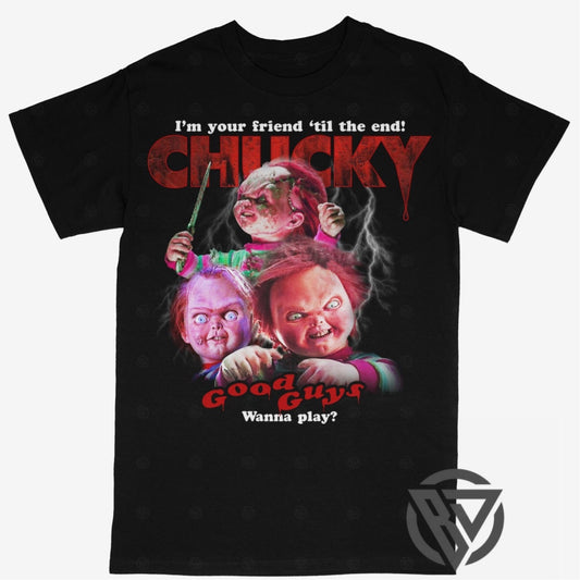 Chucky Tee Shirt Childs Play Scary Movie Halloween (BF)