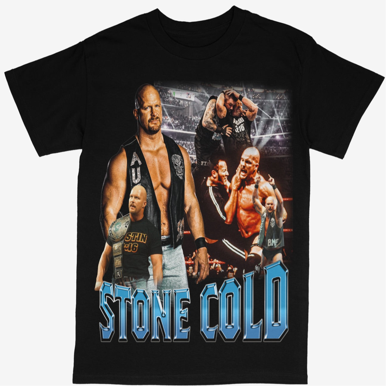 Stone Cold Tee Shirt Steve Austin WWF Wrestling (V2)