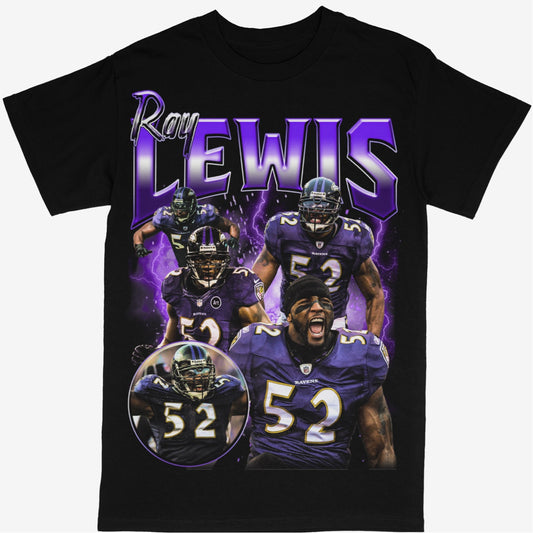 Ray Lewis Tee Shirt Baltimore Ravens NFL Football